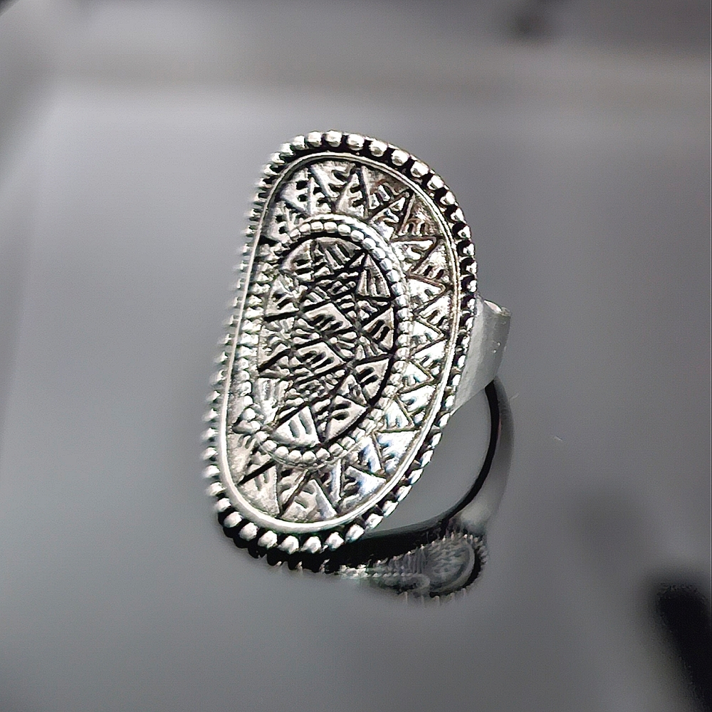 Big Bold Gorgeous Wide Band High Fashion Silver Statement Ring